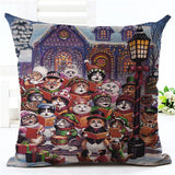 Fashion Cute Book Cat Party Cushion Cover Throw Pillowcase Home Decorative Sofa Linen  Square Printing Cojines Cushion  Case