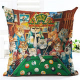 Fashion Cute Book Cat Party Cushion Cover Throw Pillowcase Home Decorative Sofa Linen  Square Printing Cojines Cushion  Case