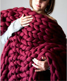 HAKOONA Chunky Knitted Blankets throws Blanket Ultra Plush Decorative Throw Blanket   Queen Bedroom