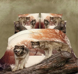 Quality Sale Rushed Duvet Cover 3d Bedclothes Wolf Leopard Tiger Panda Flower 4pcs Bedding Sets Or Reactive Print BE1073