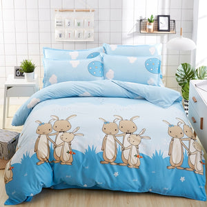 birthday present Duvet Cover flat Bed Sheet linen pillowcase Bedding Sets Full King Twin Queen size  3/ 4pcs