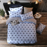 Classic bedding set 5 size grey blue flower bed linens 4pcs/set duvet cover set Pastoral bed sheet AB side duvet cover 2017 bed