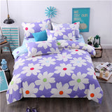 Classic bedding set 5 size grey blue flower bed linens 4pcs/set duvet cover set Pastoral bed sheet AB side duvet cover 2017 bed