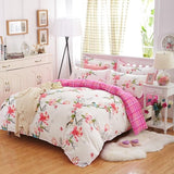 Classic bedding set 5 size grey blue flower bed linens 4pcs/set duvet cover set Pastoral bed sheet AB side duvet cover 2017 bed