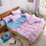 AB Side Bedding Set Super King Duvet Cover Set Dark blue +beige 4pcs BedClothes Adult Bed Set Man Duvet Flat Sheet 230X250cm