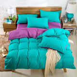 AB Side Bedding Set Super King Duvet Cover Set Dark blue +beige 4pcs BedClothes Adult Bed Set Man Duvet Flat Sheet 230X250cm