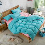 AB Side Bedding Set Super King Duvet Cover Set Dark blue +beige 4pcs BedClothes Adult Bed Set Man Duvet Flat Sheet 230X250cm