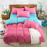 AB Side Bedding Set Super King Duvet Cover Set Dark blue +beige 4pcs BedClothes Adult Bed Set Man Duvet Flat Sheet 230X250cm