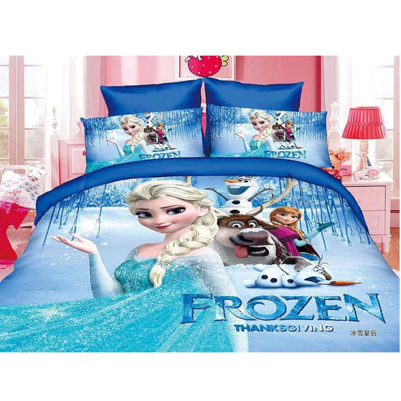 Disney Frozen Princess Practice Girls McQueen Car Moana Bedding Set Children's Boy's Girls Duvet Cover Set Bedroom Decor Twin