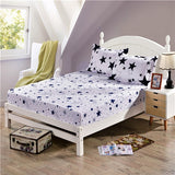 Bed Sheet With Pillowcase Blue Flower Printed Bed Linen Queen Size Mattress Covers Fitted Sheet Sets With Elastic For King Size