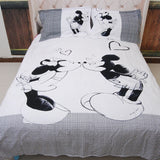 Mickey Mouse Bedding Sets Queen King Size Cartoon Black White Duvet Cover Quilt Cover Pillowcase Bed Sheet 3PCS/4PCS Bed Linen