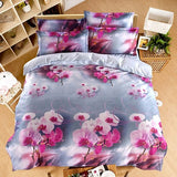 4PCS/SET Comfortable Bedding Coverlets 3D Floral Printed Home Bedroom Bed Clothes Duvet Cover Flat Sheet Pillowcases Bed Bedspre
