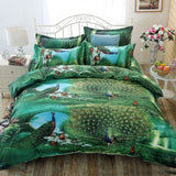 4PCS/SET Comfortable Bedding Coverlets 3D Floral Printed Home Bedroom Bed Clothes Duvet Cover Flat Sheet Pillowcases Bed Bedspre