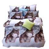New 3D Bedding Wolves Animals Bedding sets duvet cover bed set bed sheet Queen size 4 pcs Wolves as one