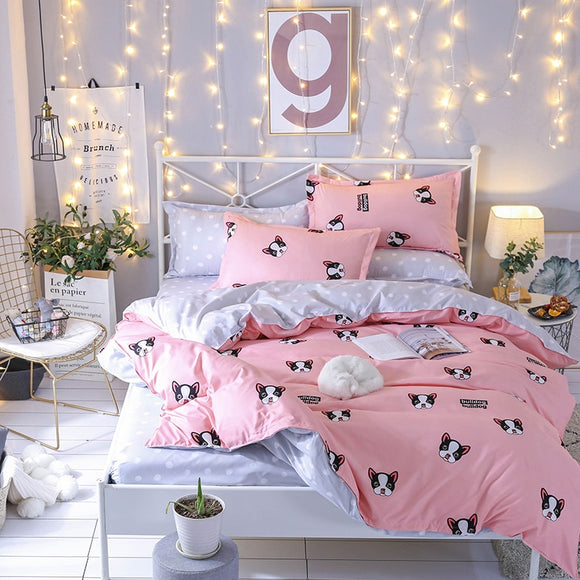 HOT sale Bedding Sets Duvet Cover3/4pcs Cartoon new fashion Bed sheets Single Twin Full Queen Sizes  printing BullDog