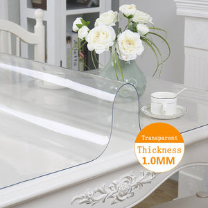 IHAD PVC Waterproof Tablecloth Transparent Tablecloth with pattern Kitchen Table Cover Oil Cloth Soft Glass Tablecloth 1.0 mm