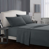 Bedding Set Brief Bed Linens Flat Sheet+Fitted Sheet+Pillowcase Queen/ King Size Gray Soft comfortable white Bed set70