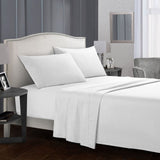 Bedding Set Brief Bed Linens Flat Sheet+Fitted Sheet+Pillowcase Queen/ King Size Gray Soft comfortable white Bed set70