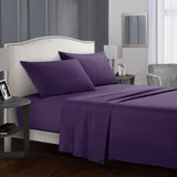 Bedding Set Brief Bed Linens Flat Sheet+Fitted Sheet+Pillowcase Queen/ King Size Gray Soft comfortable white Bed set70