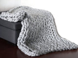 U-miss Fashion Hand Chunky Wool Knitted Blanket Thick Yarn Merino Wool Bulky Knitting Throw Blankets DropShipping 200X200CM