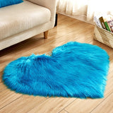 RAYUAN Love Heart Rugs Artificial Wool Sheepskin Hairy Carpet Faux Floor Mat Fur Plain Fluffy Soft Area Rug Tapetes