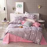 SlowDream Pink Flamingos Bedding Set Blue Euro Bedspread Luxury Duvet Cover Double Bed Sheets Linens Queen King Adult Bedclothes
