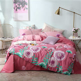 SlowDream Pink Flamingos Bedding Set Blue Euro Bedspread Luxury Duvet Cover Double Bed Sheets Linens Queen King Adult Bedclothes