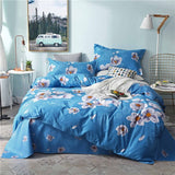 SlowDream Pink Flamingos Bedding Set Blue Euro Bedspread Luxury Duvet Cover Double Bed Sheets Linens Queen King Adult Bedclothes