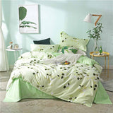 SlowDream Pink Flamingos Bedding Set Blue Euro Bedspread Luxury Duvet Cover Double Bed Sheets Linens Queen King Adult Bedclothes