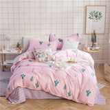 SlowDream Pink Flamingos Bedding Set Blue Euro Bedspread Luxury Duvet Cover Double Bed Sheets Linens Queen King Adult Bedclothes