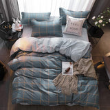 BEST luxury black strips Duvet Cover flat bed Sheets +Pillowcase  King Queen full Twin Bedding Set Bedding Set 3/4pcs
