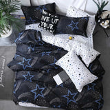 BEST luxury black strips Duvet Cover flat bed Sheets +Pillowcase  King Queen full Twin Bedding Set Bedding Set 3/4pcs