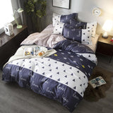 BEST luxury black strips Duvet Cover flat bed Sheets +Pillowcase  King Queen full Twin Bedding Set Bedding Set 3/4pcs