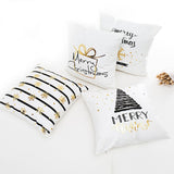 Frigg Merry Christmas Cushion Cover Gold Linen Cotton Soft Cute Cushion Covers Santa Xmas Decorative Sofa Pillow Case Pillowcase