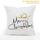 Frigg Merry Christmas Cushion Cover Gold Linen Cotton Soft Cute Cushion Covers Santa Xmas Decorative Sofa Pillow Case Pillowcase