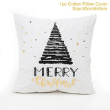 Frigg Merry Christmas Cushion Cover Gold Linen Cotton Soft Cute Cushion Covers Santa Xmas Decorative Sofa Pillow Case Pillowcase