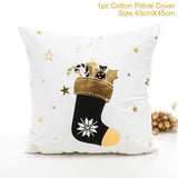 Frigg Merry Christmas Cushion Cover Gold Linen Cotton Soft Cute Cushion Covers Santa Xmas Decorative Sofa Pillow Case Pillowcase