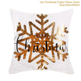Frigg Merry Christmas Cushion Cover Gold Linen Cotton Soft Cute Cushion Covers Santa Xmas Decorative Sofa Pillow Case Pillowcase