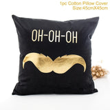 Frigg Merry Christmas Cushion Cover Gold Linen Cotton Soft Cute Cushion Covers Santa Xmas Decorative Sofa Pillow Case Pillowcase