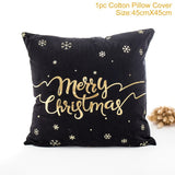 Frigg Merry Christmas Cushion Cover Gold Linen Cotton Soft Cute Cushion Covers Santa Xmas Decorative Sofa Pillow Case Pillowcase