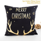 Frigg Merry Christmas Cushion Cover Gold Linen Cotton Soft Cute Cushion Covers Santa Xmas Decorative Sofa Pillow Case Pillowcase