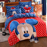 Disney Mickey Mouse Minnie Children Bedding Set Queen Full Single Size Duvet Cover Flatsheet Pillowcase Bedlinen Set for Kids