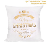 Frigg Merry Christmas Cushion Cover Gold Linen Cotton Soft Cute Cushion Covers Santa Xmas Decorative Sofa Pillow Case Pillowcase