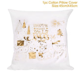 Frigg Merry Christmas Cushion Cover Gold Linen Cotton Soft Cute Cushion Covers Santa Xmas Decorative Sofa Pillow Case Pillowcase