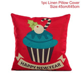 Frigg Merry Christmas Cushion Cover Gold Linen Cotton Soft Cute Cushion Covers Santa Xmas Decorative Sofa Pillow Case Pillowcase