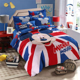Disney Mickey Mouse Kids Bed Bedding Sets Cartoon Girls Duvet Cover Bedclothes Pillowcase Sheet 4PCS Children Soft Bed Linen Set