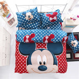 Disney Mickey Mouse Kids Bed Bedding Sets Cartoon Girls Duvet Cover Bedclothes Pillowcase Sheet 4PCS Children Soft Bed Linen Set