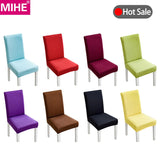 Modern Plain Color Chair Cover Spandex Stretch Elastic Wedding Banquet Chair Covers Dining Seat Cover Pastoral Hotel Cover YZT01