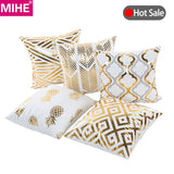 MIHE Christmas Cushion Cover Decorative Pillow Case Eco-Friendly Gold Sofa Seat Case Car Pillowcase Soft Bed Pillow Case BZT08