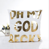 MIHE Christmas Cushion Cover Decorative Pillow Case Eco-Friendly Gold Sofa Seat Case Car Pillowcase Soft Bed Pillow Case BZT08